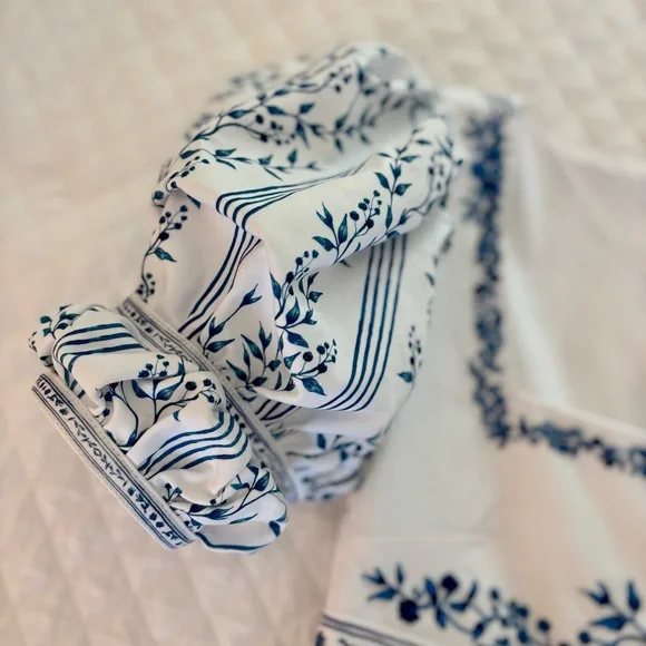 Agua by Agua Bendita Pistachio Beaded Blue Floral Dress Maxi Women's size Medium - Picture 11 of 16